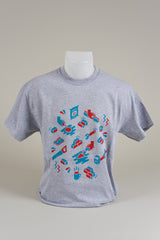 GROOS x Mesh Print Club T-shirt - Nina Fernande - Light grey