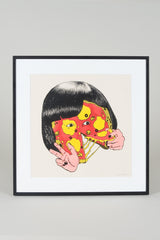 Zeefdruk Pizza face