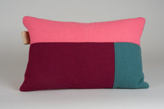 Colorblock Pillow 40x60 - Donkergroen/Roze