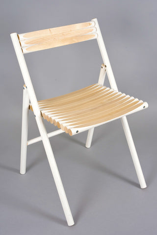 STEEL Stoel - Essenhout (deels wit geverfd)