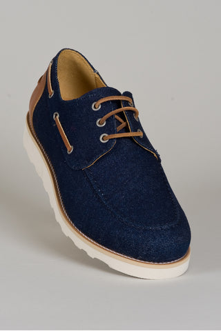 Schoenen Mocassin Brogue Dark Blue/Cognac