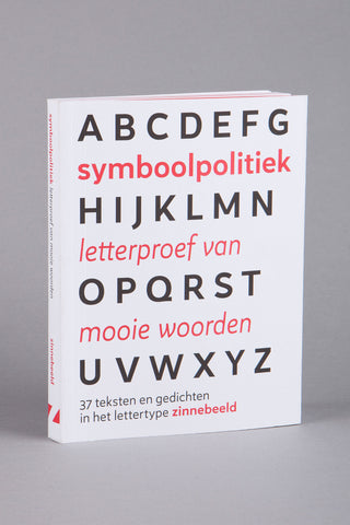 Symboolpolitiek letterproef van mooie woorden