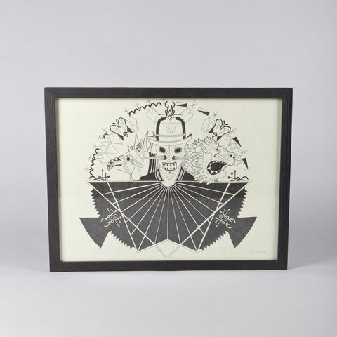 Illustratie Zwart Wit Vogel Draak