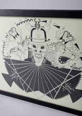 Illustratie Zwart Wit Vogel Draak